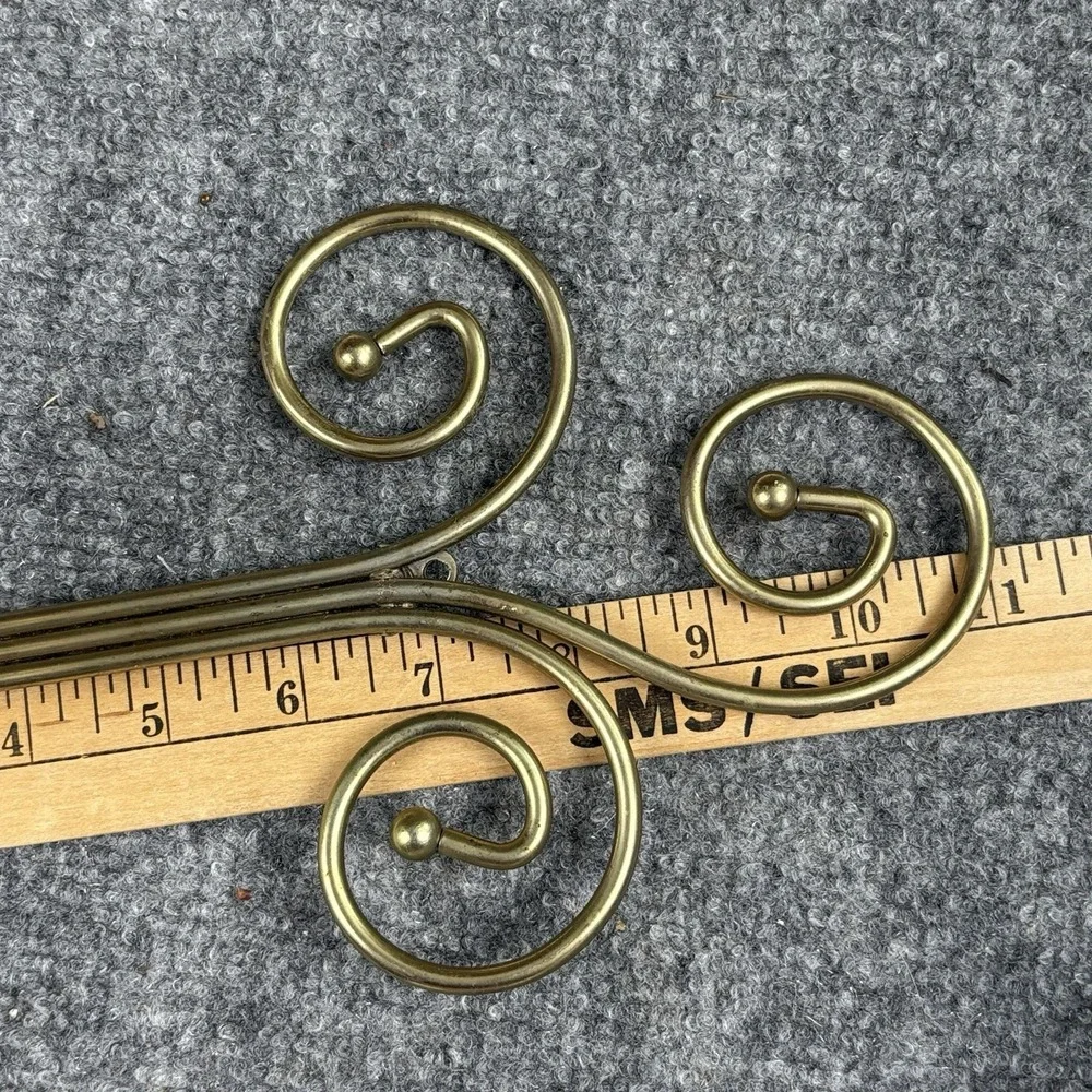 Vintage Metal Wall Hanging Candle Holder Scroll‎ Design 11in Ornate Decor Gold